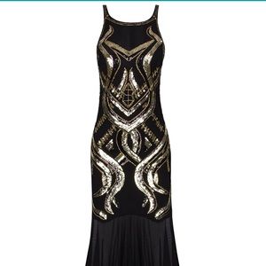 Wore 1x woman 1920’s gatsby floor length dress 👗